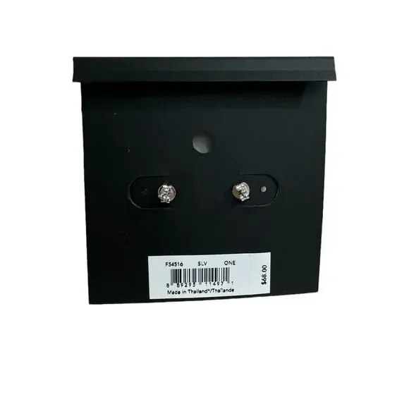 Coach Open Circle Stone Stud Earrings / Silver New - Picture 3 of 3